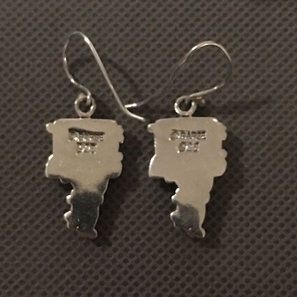 BARSE Sterling Silver 925 Turquoise Spiny Oyster Inlay Drop Dangle Earrings VTG - Picture 3 of 7